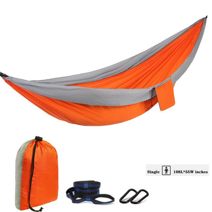 Lightweight 106"x 55" Portable Travel Hammock For Camping Hiking - Parachute Nylon with Tree Straps Carabiners