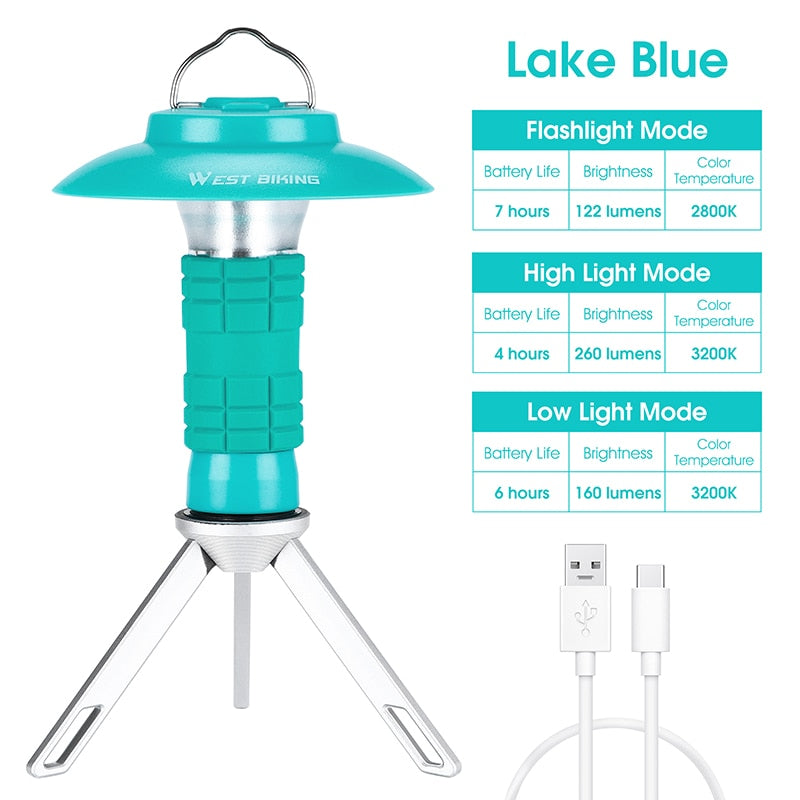 Portable Camping Lantern LED 3 Lighting Modes Magnetic USB Rechargeable Camp Light