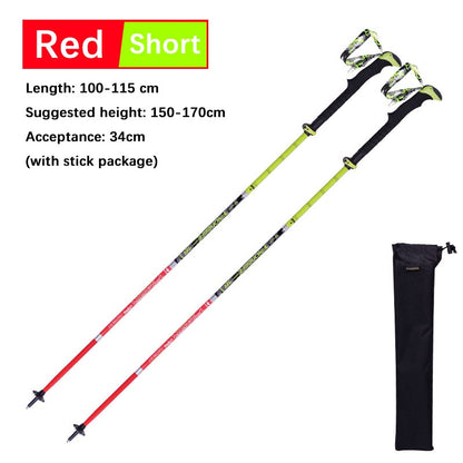 2Pcs Lightweight Carbon Fiber Trekking Poles Height Adjustable Folding 5 Sections Hiking Poles For Backpacking Cross Country Walking