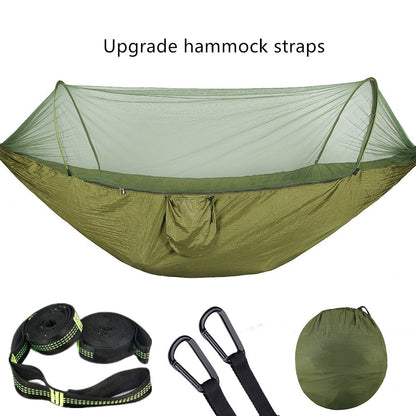 Camping Travel Hammock With Mosquito Net Lightweight Portable 210T Nylon Parachute Hammock For Wild Camping