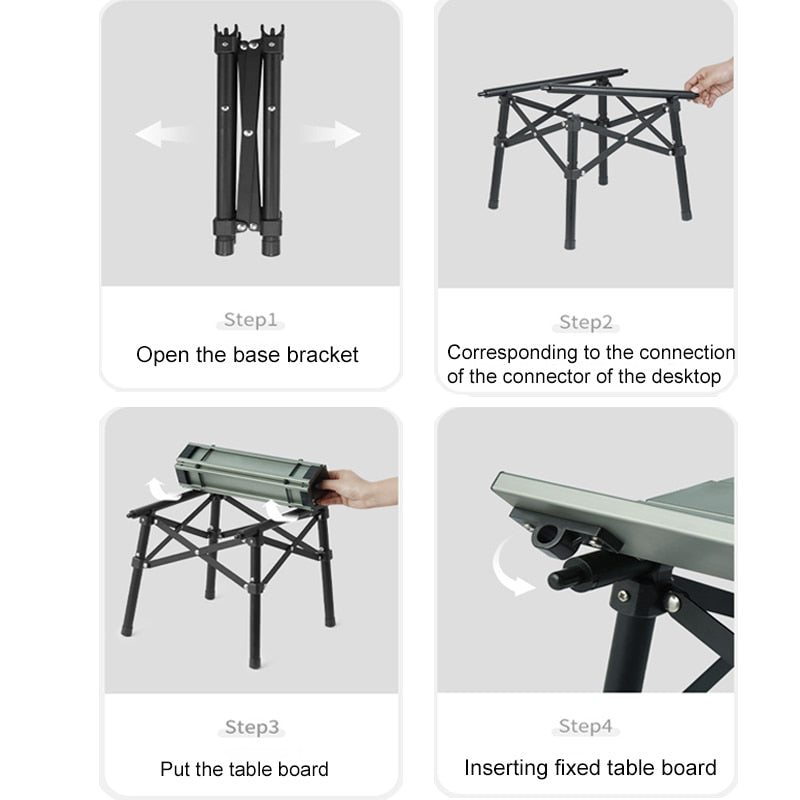 Lightweight Folding Aluminum Camp Table Outdoor Portable Camping Barbecue Picnic Table