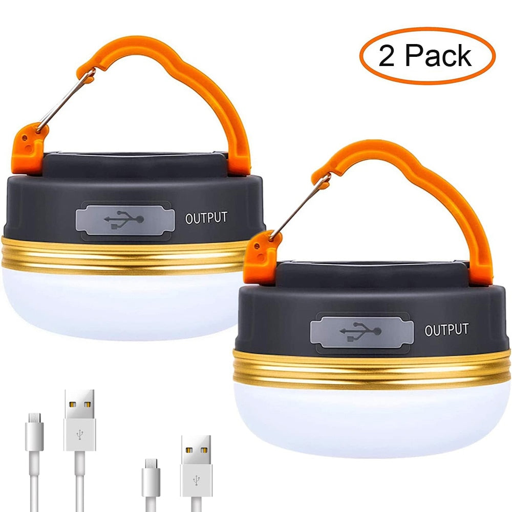 Portable 10W LED Camping Lantern with USB Rechargeable Battery and 3 Lighting Modes for Travel, Hiking and Emergency