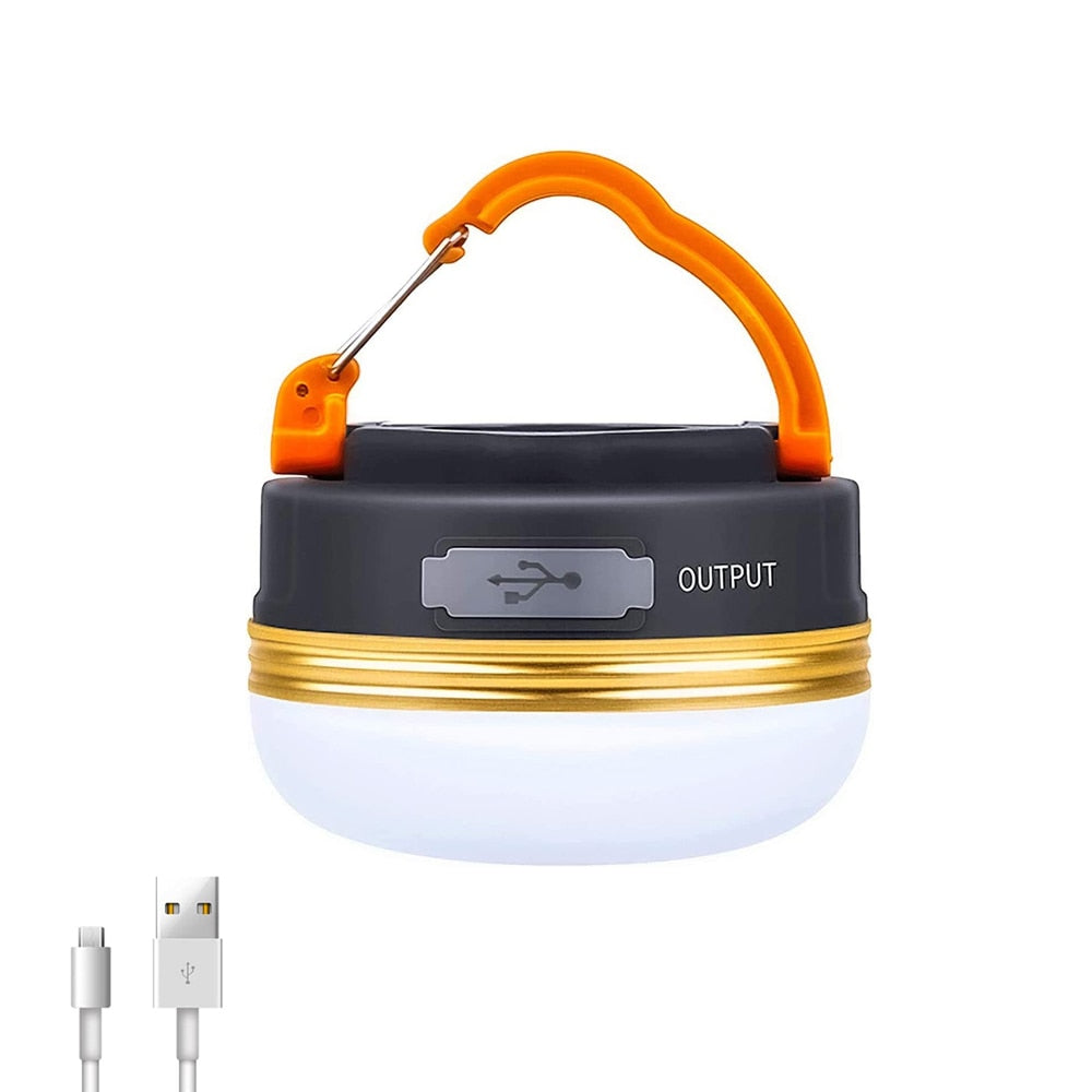 Portable 10W LED Camping Lantern with USB Rechargeable Battery and 3 Lighting Modes for Travel, Hiking and Emergency