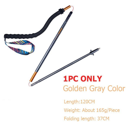 Lightweight Folding Carbon Fiber Trekking Pole For Hiking, Backpacking, Mountaineering Walking Stick - Small & Large Sizes