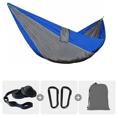 Survival Camping Hammock 220x100cm For Camping Hunting Outdoor Survival Portable For Single Person - With Ropes & Carabiners 