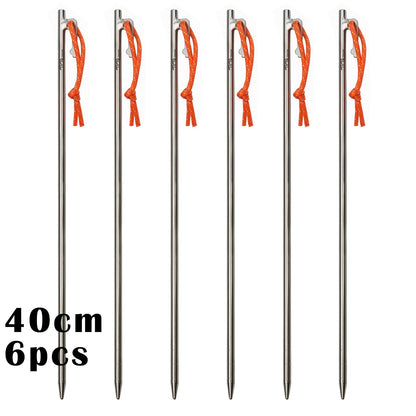 Superior Durability Titanium Alloy Tent Pegs For Camping, Awnings, Tarp Stakes For Hard Ground - 24CM/35CM/40CM