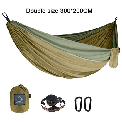 210T Parachute Nylon Portable Hammock For Camping Hiking Garden Outdoor Sleeping Single Double Size Hammock