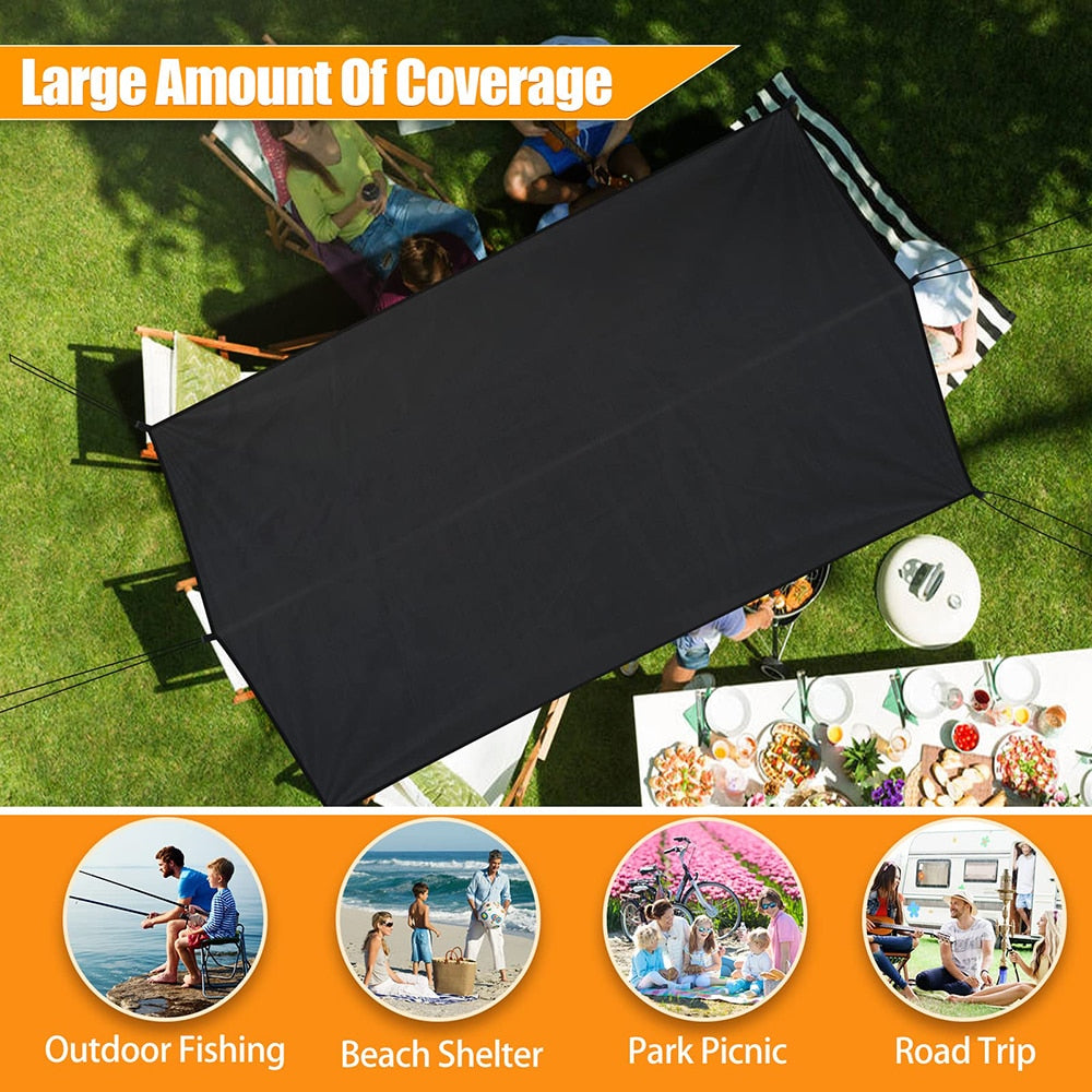 Lightweight Waterproof 3x3m Hammock Tarp Portable Rain Shelter Shade Sail For Camping Hiking & Backpacking