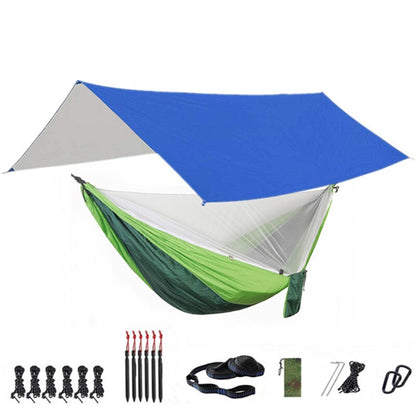 Camping Hammock with Mosquito Net and Rainfly Tarp - 300X300cm Portable Waterproof UV Protection Canopy Hammock