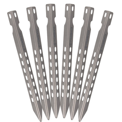 Ultralight Titanium Tent Pegs Super Strong Windproof Lightweight 6.3" Tent Pegs For Camping Hiking 4/6/8/12 Pack