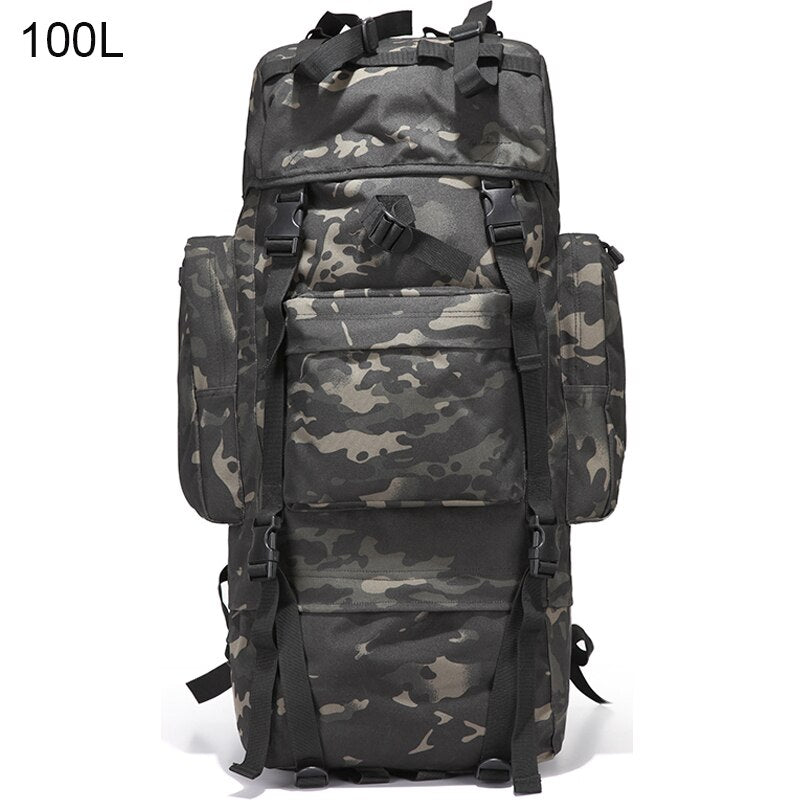 100L Large Capacity Tactical Backpack For Long Distance Hiking Travel Cross Country Trekking - High Quality Oxford Nylon Waterproof Adventure Bag