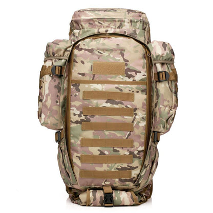 Large Capacity 65L Camo Tactical Backpack for Travel and Hiking With Ergonomic Air Cushion Belt