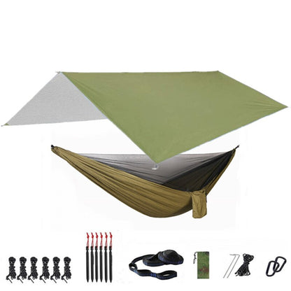 Camping Hammock with Mosquito Net and Rainfly Tarp - 300X300cm Portable Waterproof UV Protection Canopy Hammock