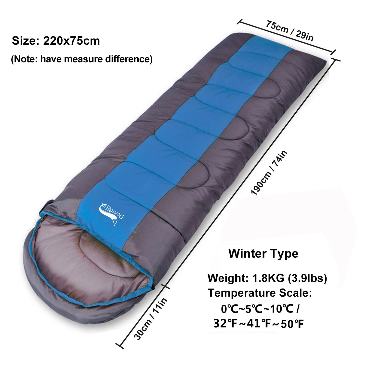 Ultralight Compact Folding Sleeping Bag Portable 3 Season (15℃~5℃) Backpacking Sleeping Bag For Spring, Autumn & Summer - Available in 2 Widths