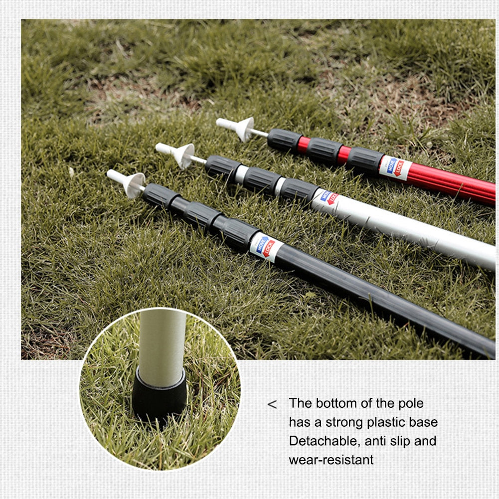 Lightweight Adjustable Height Telescopic Tent Poles 230cm Aluminum Support Rods For Awnings, Tents, Tarps & Canopies