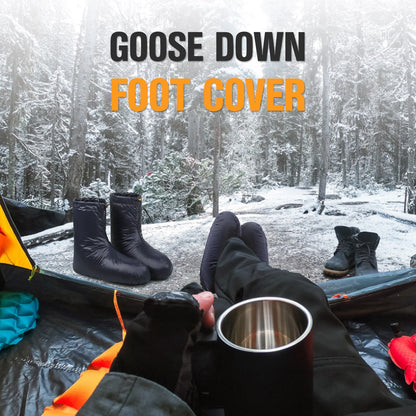 Goose Down Filled Thermal Booties Quilted Foot Warmer Socks Warm Soft Windproof Sleeping Slippers for Camping - Unisex