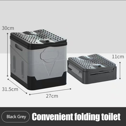 Travel Portable Car Emergency Toilet - Folding and Compact Outdoor Toilet with Concealed Tank and Cover for Outdoor Activities