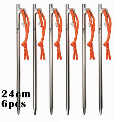 Superior Durability Titanium Alloy Tent Pegs For Camping, Awnings, Tarp Stakes For Hard Ground - 24CM/35CM/40CM