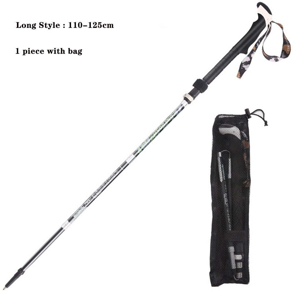 Telescopic Quick Lock Carbon Fiber Trekking Pole Ultralight Collapsible Portable Hiking Sticks For Backpacking Hiking Walking