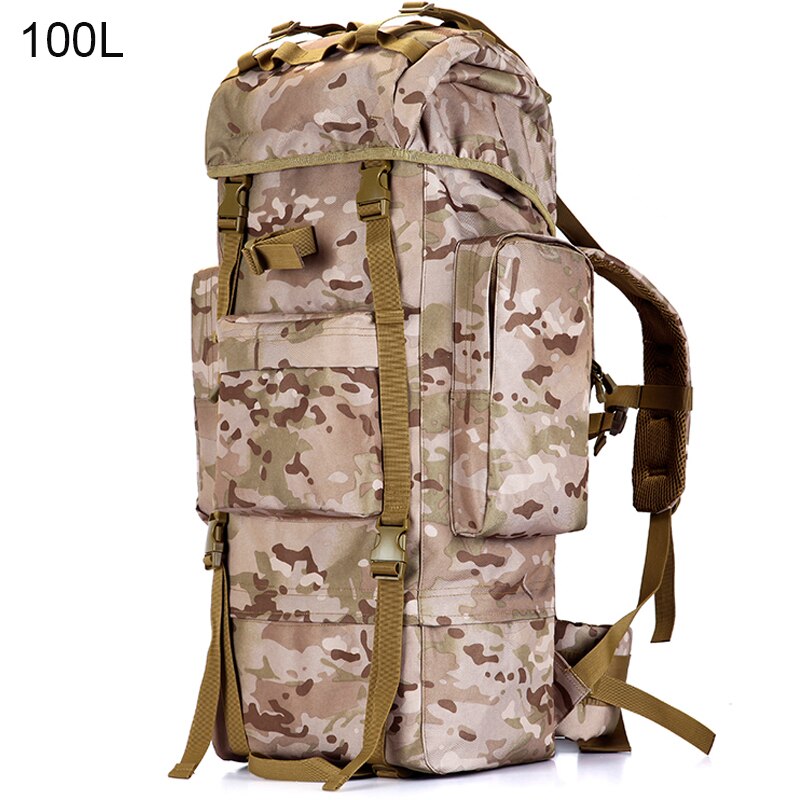 100L Large Capacity Tactical Backpack For Long Distance Hiking Travel Cross Country Trekking - High Quality Oxford Nylon Waterproof Adventure Bag