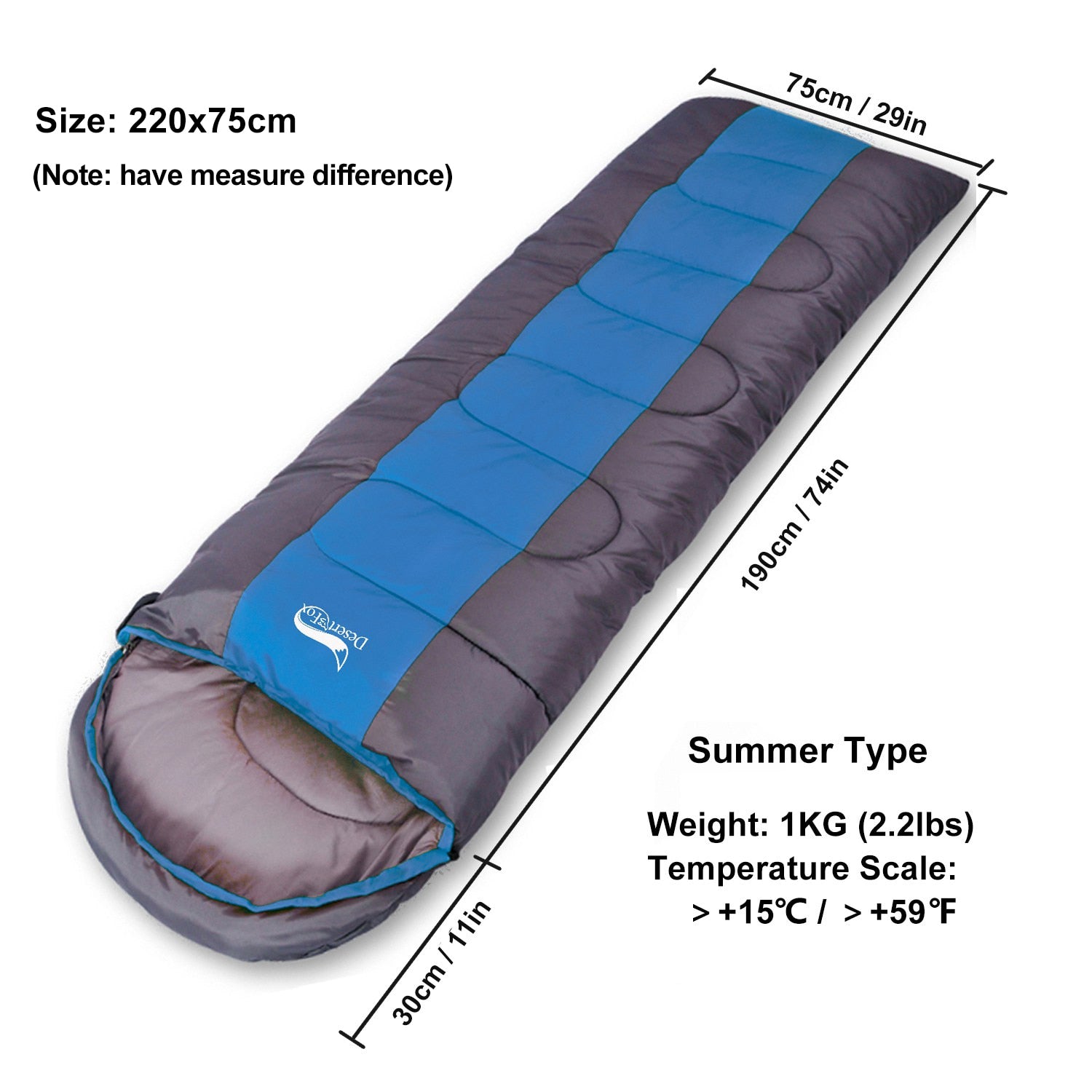 Ultralight Compact Folding Sleeping Bag Portable 3 Season (15℃~5℃) Backpacking Sleeping Bag For Spring, Autumn & Summer - Available in 2 Widths