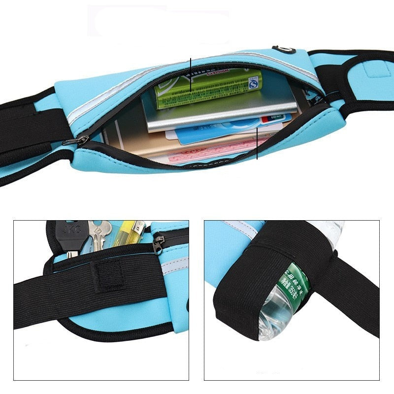  Unisex Trail Running Waist Bag With Water Bottle Holder Phone Pouch Sports Fanny Pack Hiking Waist Bag for Women Men Gym Bag