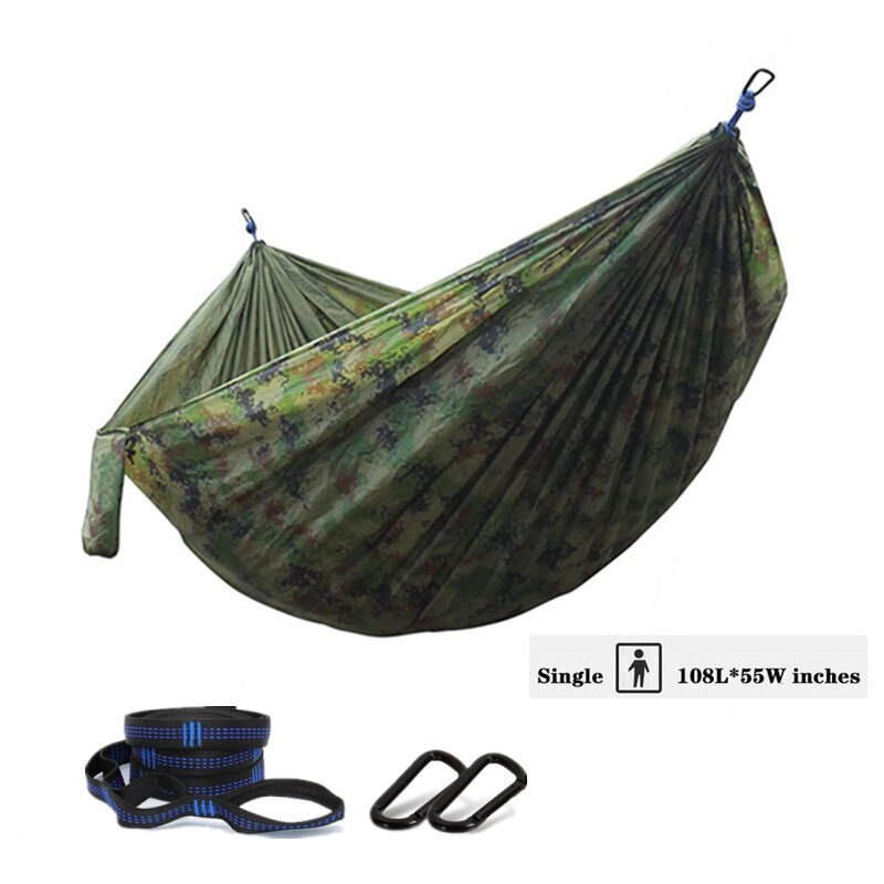 Lightweight 106"x 55" Portable Travel Hammock For Camping Hiking - Parachute Nylon with Tree Straps Carabiners