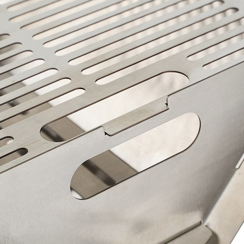 Portable Folding Stainless Steel BBQ Grill Stove For Camping Outdoor Cooking - 2 Sizes Small Large