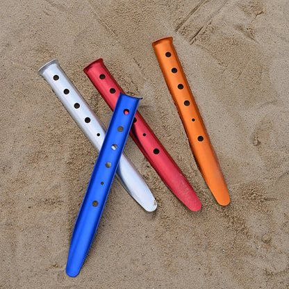 Lightweight Aluminum Beach Tent Stakes Snow Pegs For Pitching Tent In Snow Or Sand Wide Section U-Shaped Tent Pegs 10 pcs/31cm