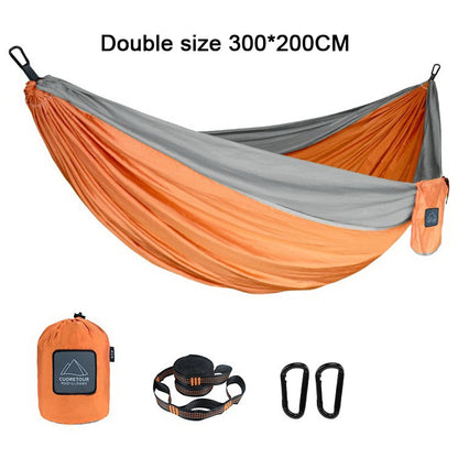 210T Parachute Nylon Portable Hammock For Camping Hiking Garden Outdoor Sleeping Single Double Size Hammock