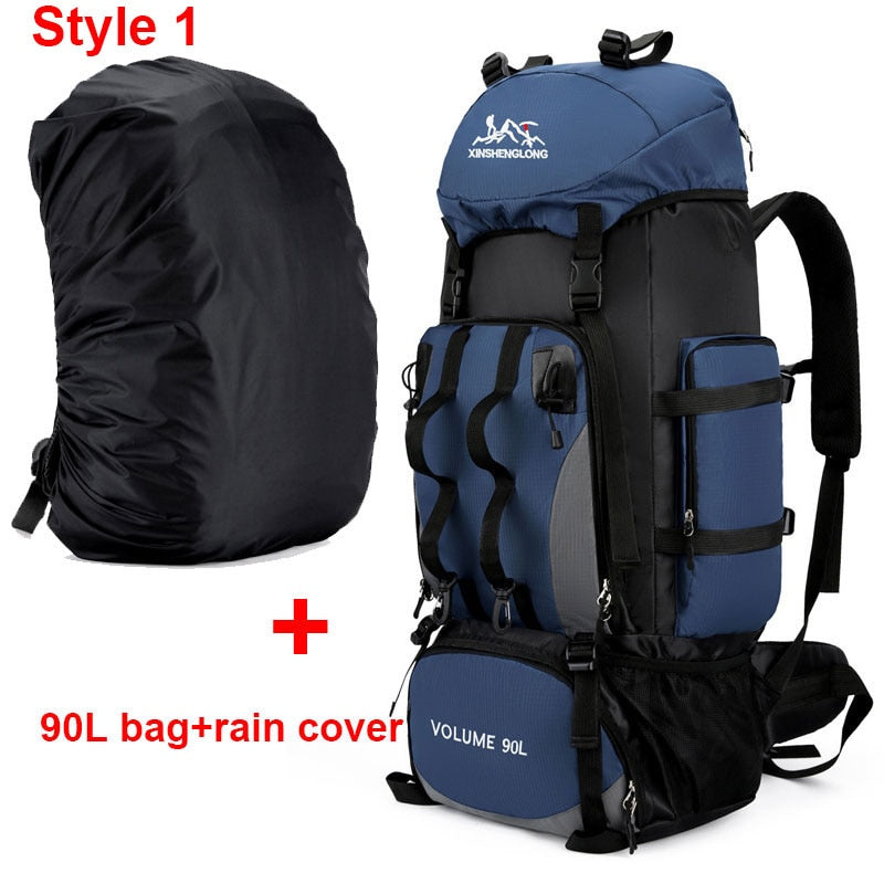 Large Capacity 80-90L Backpack For Trekking Hiking Camping Unisex Versatile Travel Rucksack