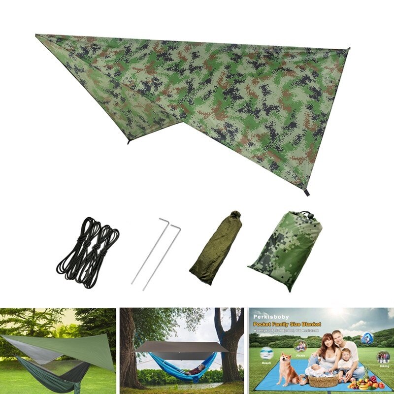 3-in-1 Wild Camping Hammock Set with Hammock, Mosquito Net and Rain Fly Tarp