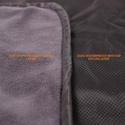 Wearable Hooded Fleece Camping Blanket 3-In-1 Foldable Portable Travel Blanket Windproof Water Resistant 210D Oxford Nylon