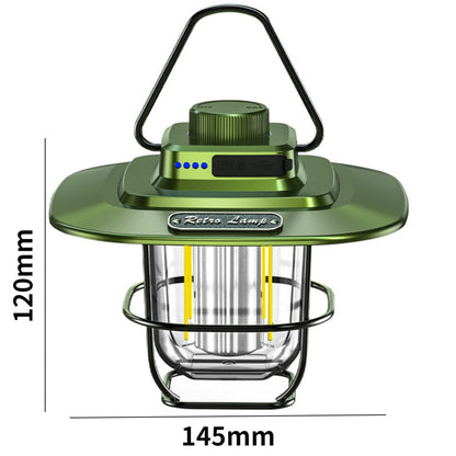 LED Camping Lamp Retro Hanging Tent Lamp Waterproof Dimmable Camping Lights 4500mAh Battery Emergency Light Lantern for Outdoor