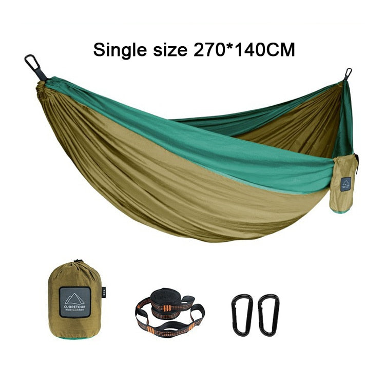 210T Parachute Nylon Portable Hammock For Camping Hiking Garden Outdoor Sleeping Single Double Size Hammock