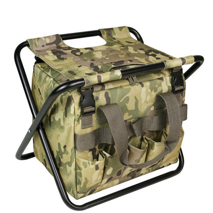 Foldable Stool Multiple Pockets Fishing Chair Waterproof Camping Ultralight Backpack Cooler Chair Collapsible Chair Hunting Chai