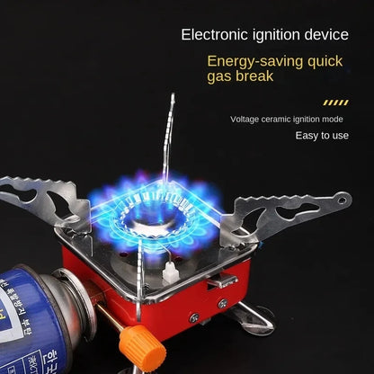 Portable Powerhouse: Mini Camping Gas Stove - Your Ultimate Outdoor Cooking Companion!