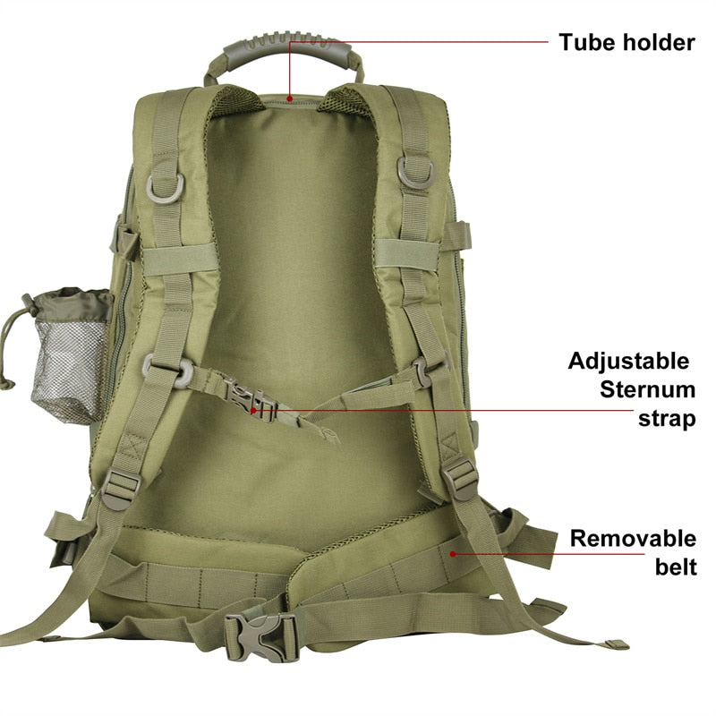 60L Molle Tactical Backpack For Hiking Climbing Outdoor Waterproof Sports Travel Rucksack For Camping Hunting