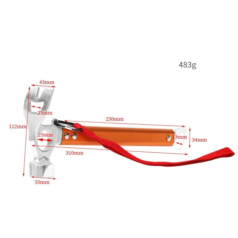 Lightweight Aluminium & Stainless Steel Tent Pag Hammer For Camping Tent Ground Sheet Awning Essential Tool For Field Survival