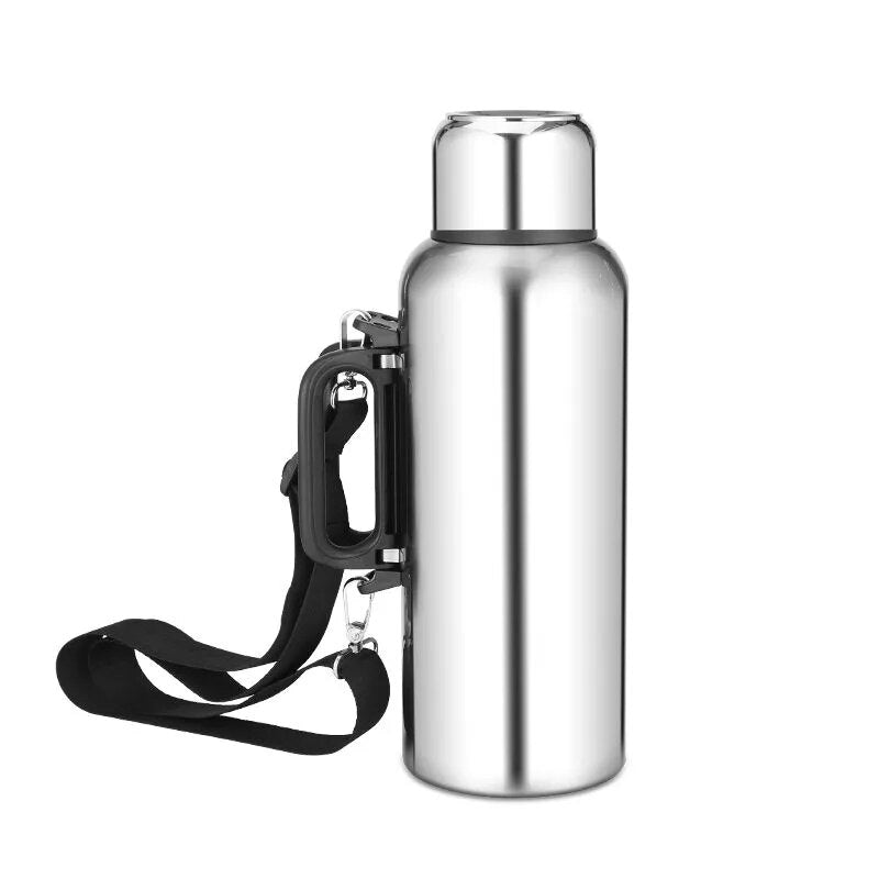 Large Capacity 2/3L Insulated Stainless Steel Thermos Flask With Lid Cup for Camping, Outdoor Travel and Hiking