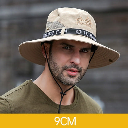 Wider Brim Safari Hat Increased Sun Protection Boonie Hat For Hiking Fishing Camping Backpacking Anti-UV Outdoor Headgear