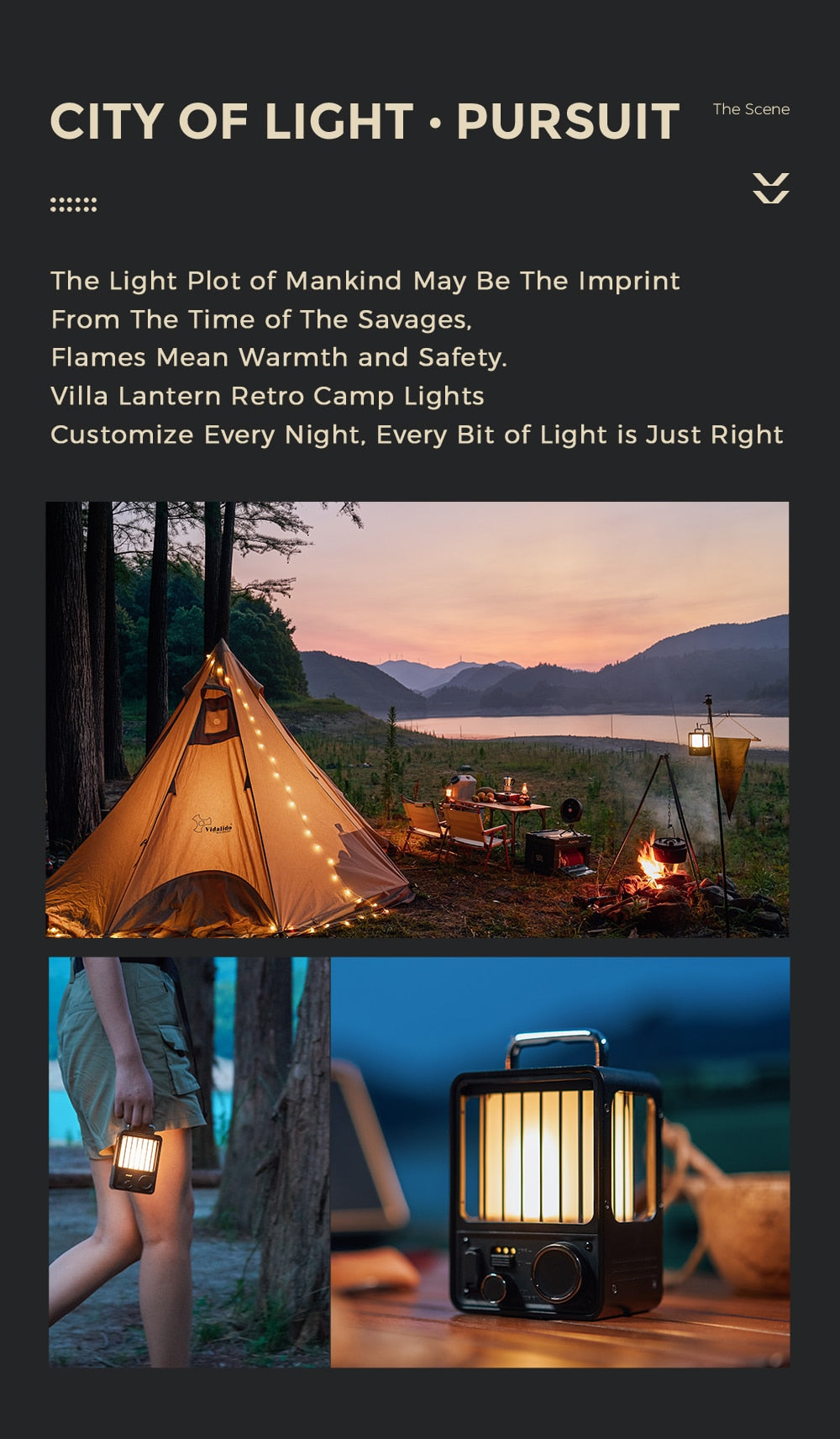 Retro Outdoor Camping Lamp Portable Villa Lantern - Waterproof, Rechargeable and Bright - Vintage Style with Modern Features