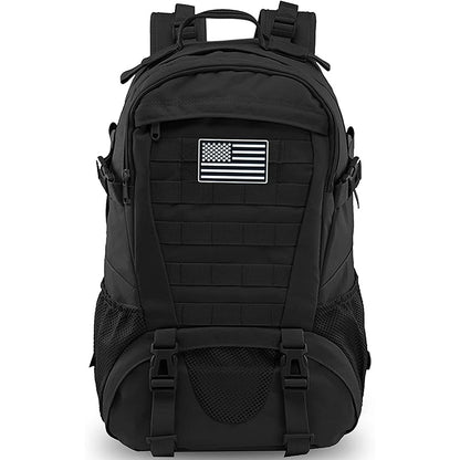 Medium Size 35L Tactical Backpack For Hiking Climbing Travel Trekking Molle Rucksack Fits 17" Laptop - Ergonomic Design + Breathable Foam Mesh