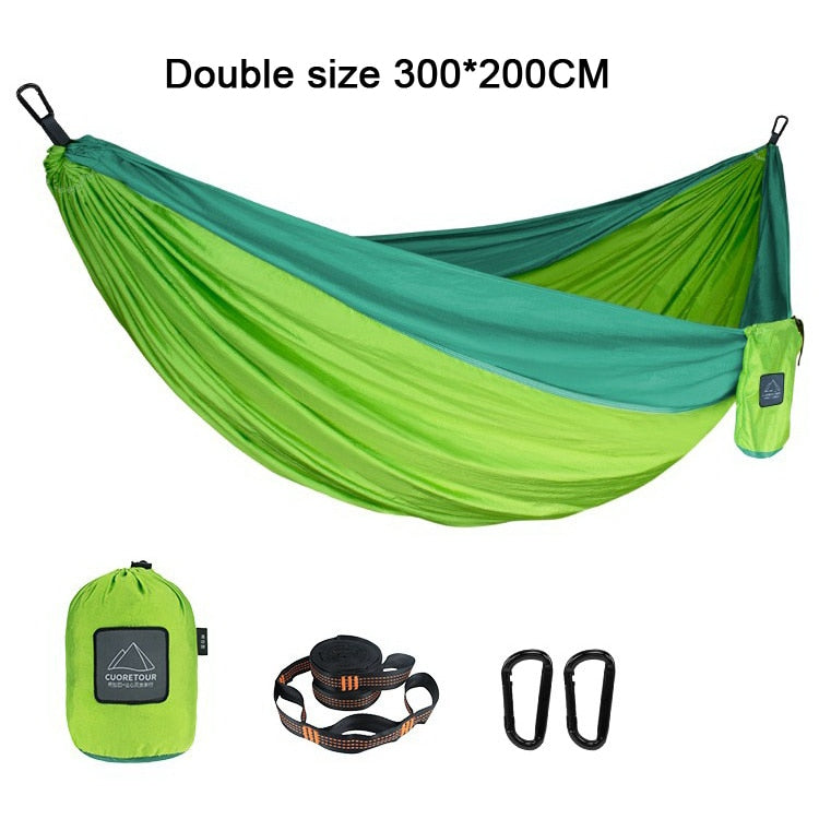 210T Parachute Nylon Portable Hammock For Camping Hiking Garden Outdoor Sleeping Single Double Size Hammock