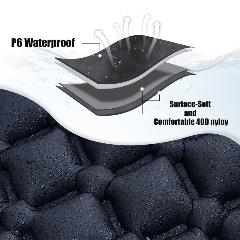 Ultralight Inflatable Mattress Air Mat Camping Sleeping Pad With Pillows Built In Inflator Pump