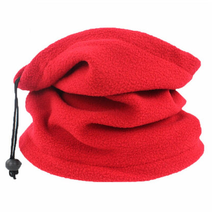 Unisex Warm Fleece Neck Gaiter Windproof Face & Neck Winter Scarf With Drawstring For Hiking Walking Headwear For Winter Sports