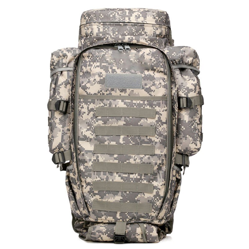 Large Capacity 65L Camo Tactical Backpack for Travel and Hiking With Ergonomic Air Cushion Belt