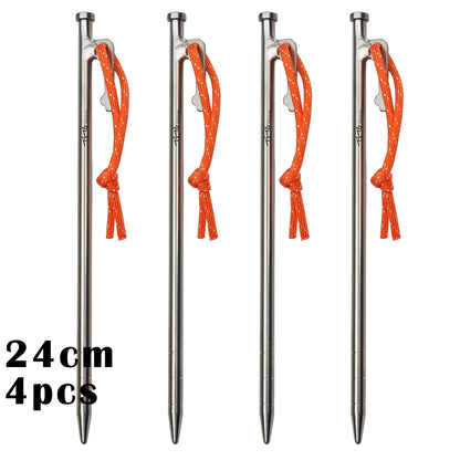 Superior Durability Titanium Alloy Tent Pegs For Camping, Awnings, Tarp Stakes For Hard Ground - 24CM/35CM/40CM