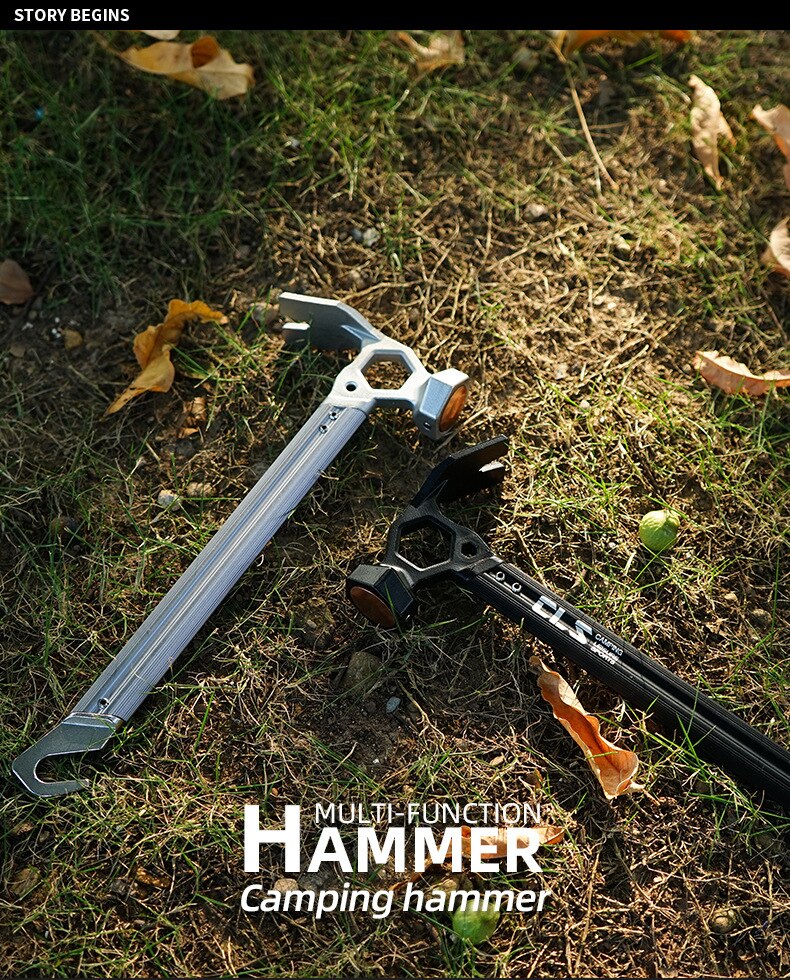 Mountaineering Tent Peg Hammer Puller For Camping Tents Awnings Groundsheets etc Stainless Steel Hammer Copper Head