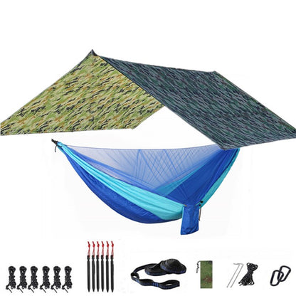 Camping Hammock with Mosquito Net and Rainfly Tarp - 300X300cm Portable Waterproof UV Protection Canopy Hammock